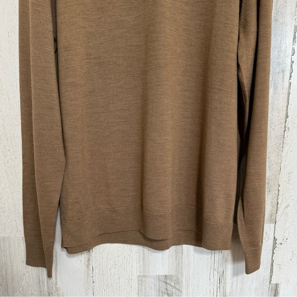 Nordstrom 100% Merino Wool Quarter Zip Sweater Tan Mens Size XL - Picture 5 of 10